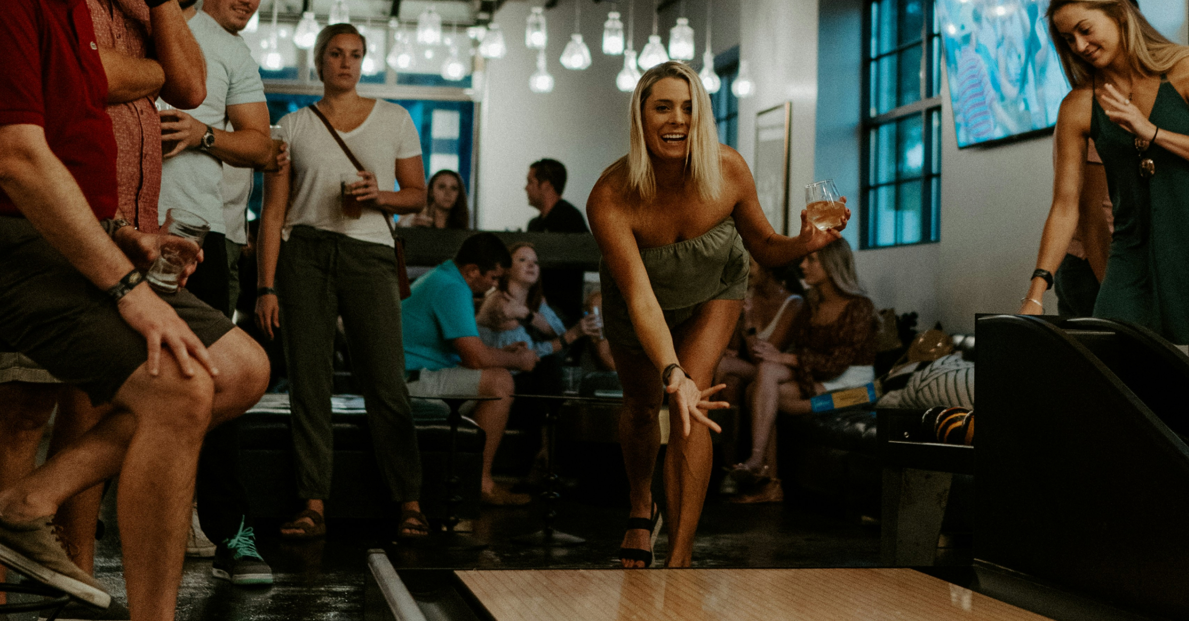 Bar image of woman bowling