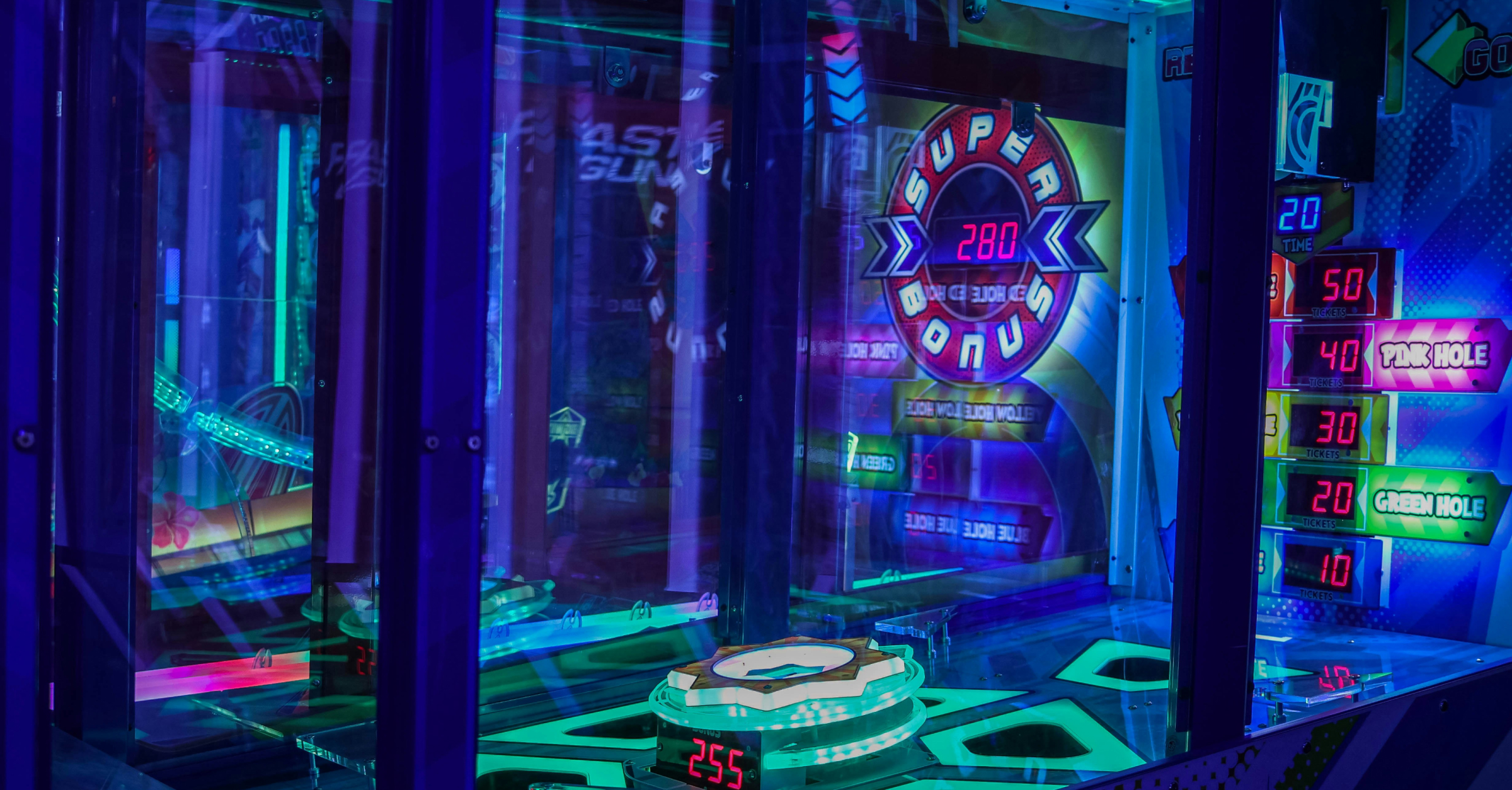 Neon coloured arcade game
