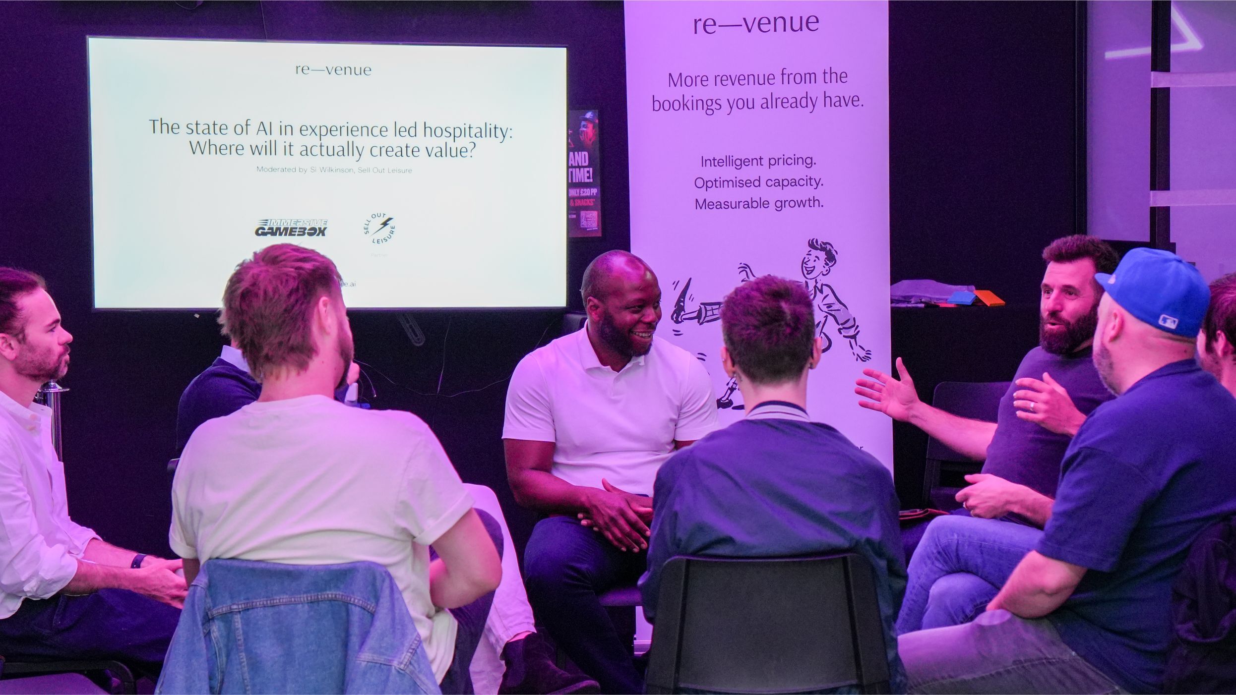 Roundtable discussion in Immersive Gamebox venue